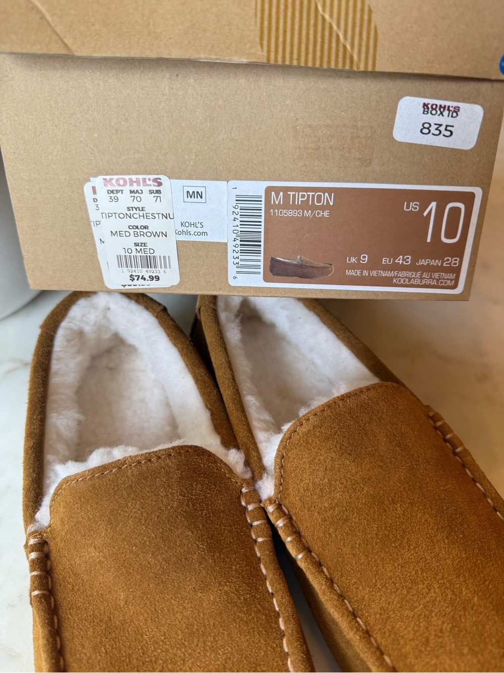 Koolaburra by UGG Chestnut Suede Moccasin Slippers - Picture 4 of 5